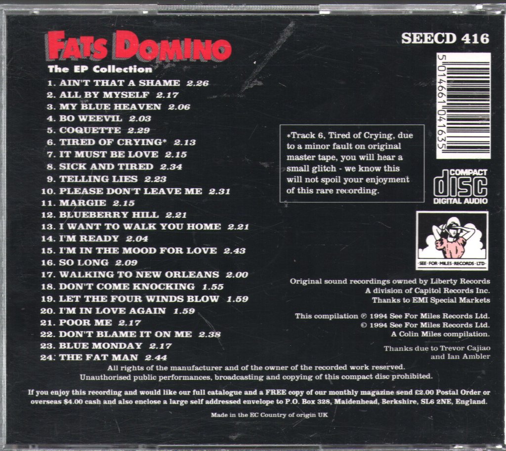 Fats Domino - EP Collection - Cd