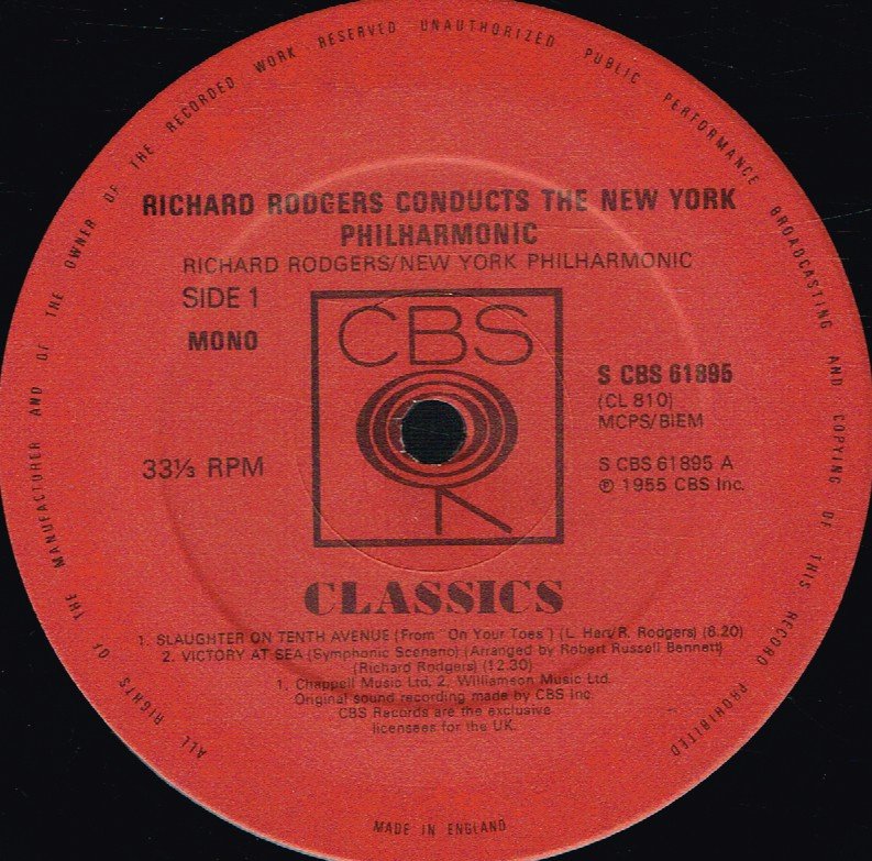 New York Philharmonic Orchestra - Slaughter On Tenth Avenue - Lp