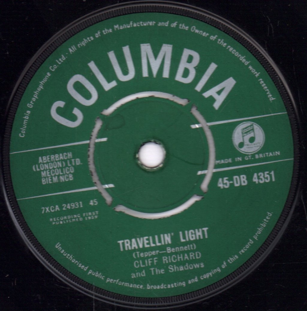 Cliff Richard And The Shadows - Travellin' Light - 7 Inch
