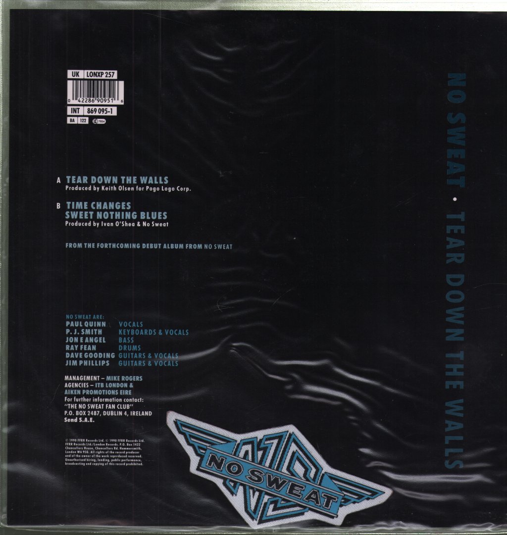 No Sweat (Rock Group) - Tear Down The Walls - 12 Inch