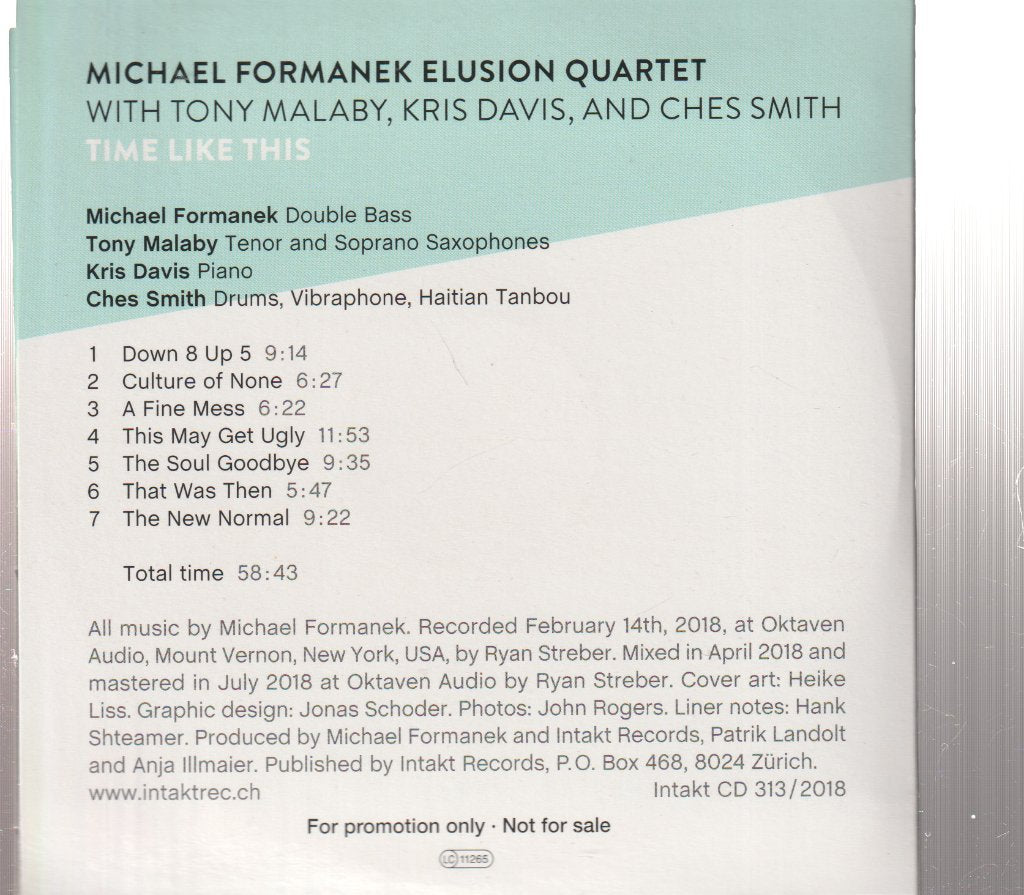 Michael Formanek Elusion Quartet - Time Like This - Cd