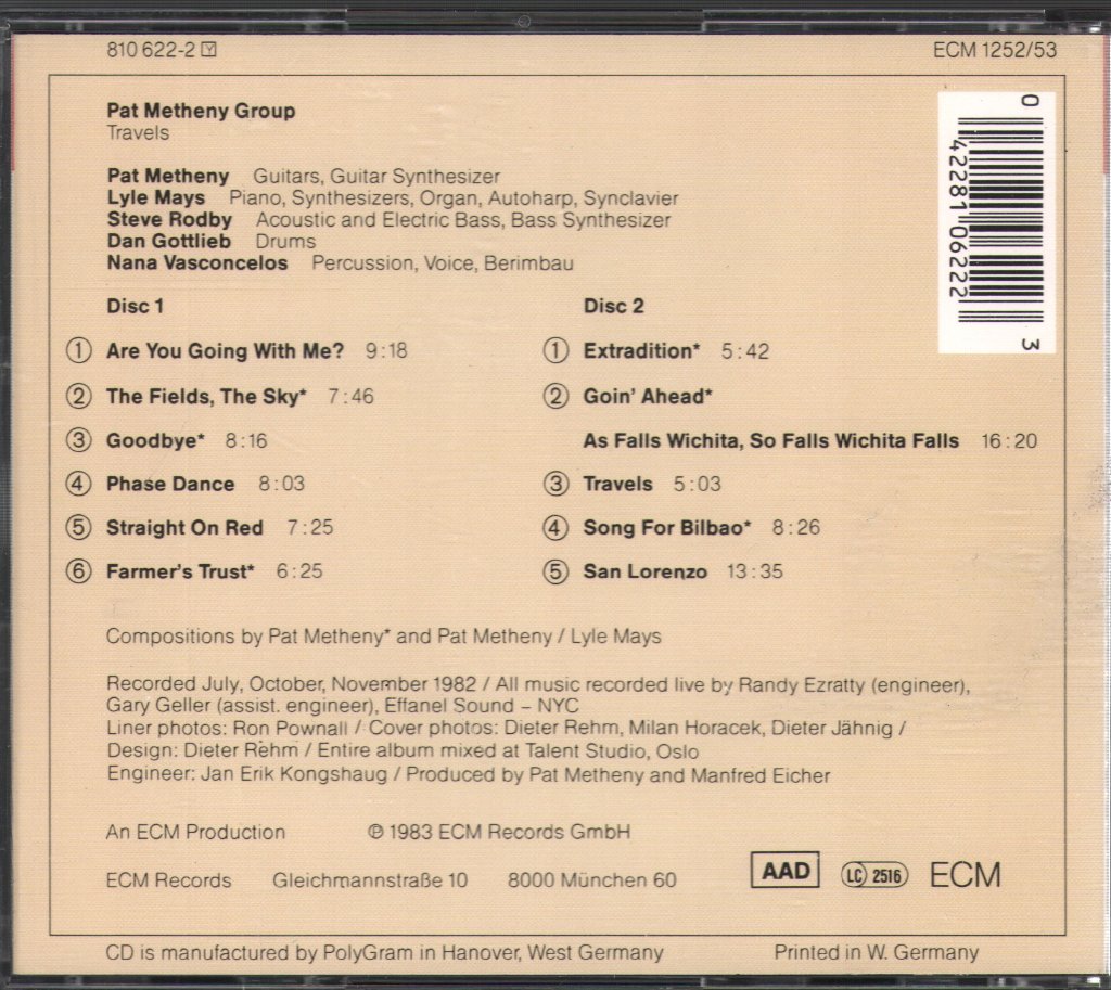 Pat Metheny Group - Travels - Cd Set