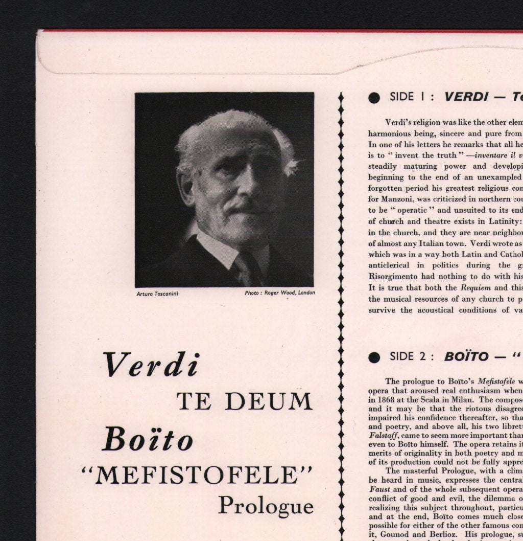 Arturo Toscanini / Nicola Moscona / Robert Shaw Chorale / NBC Symphony Orchestra - Verdi - Te Deum / Boito - "Mefistofele" Prologue - Lp