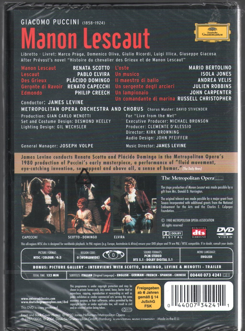 Giacomo Puccini - Manon Lescaut - Dvd