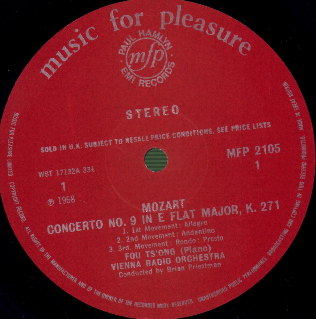 Fou Ts'ong - Mozart - Piano Concertos Nos 9 & 12 - Lp