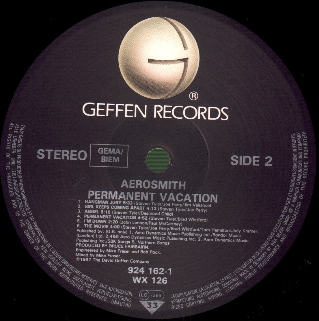 Aerosmith - Permanent Vacation - Lp