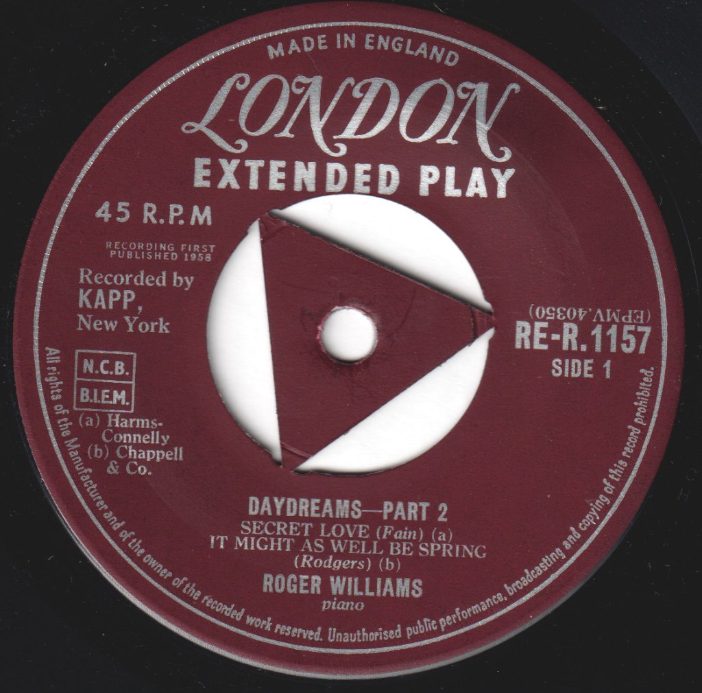Roger Williams - Daydreams - 7 Inch