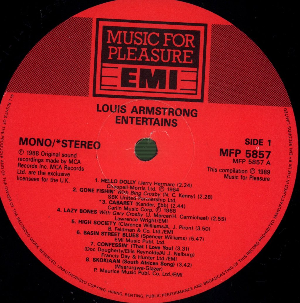 Louis Armstrong - Great Entertainer - Lp