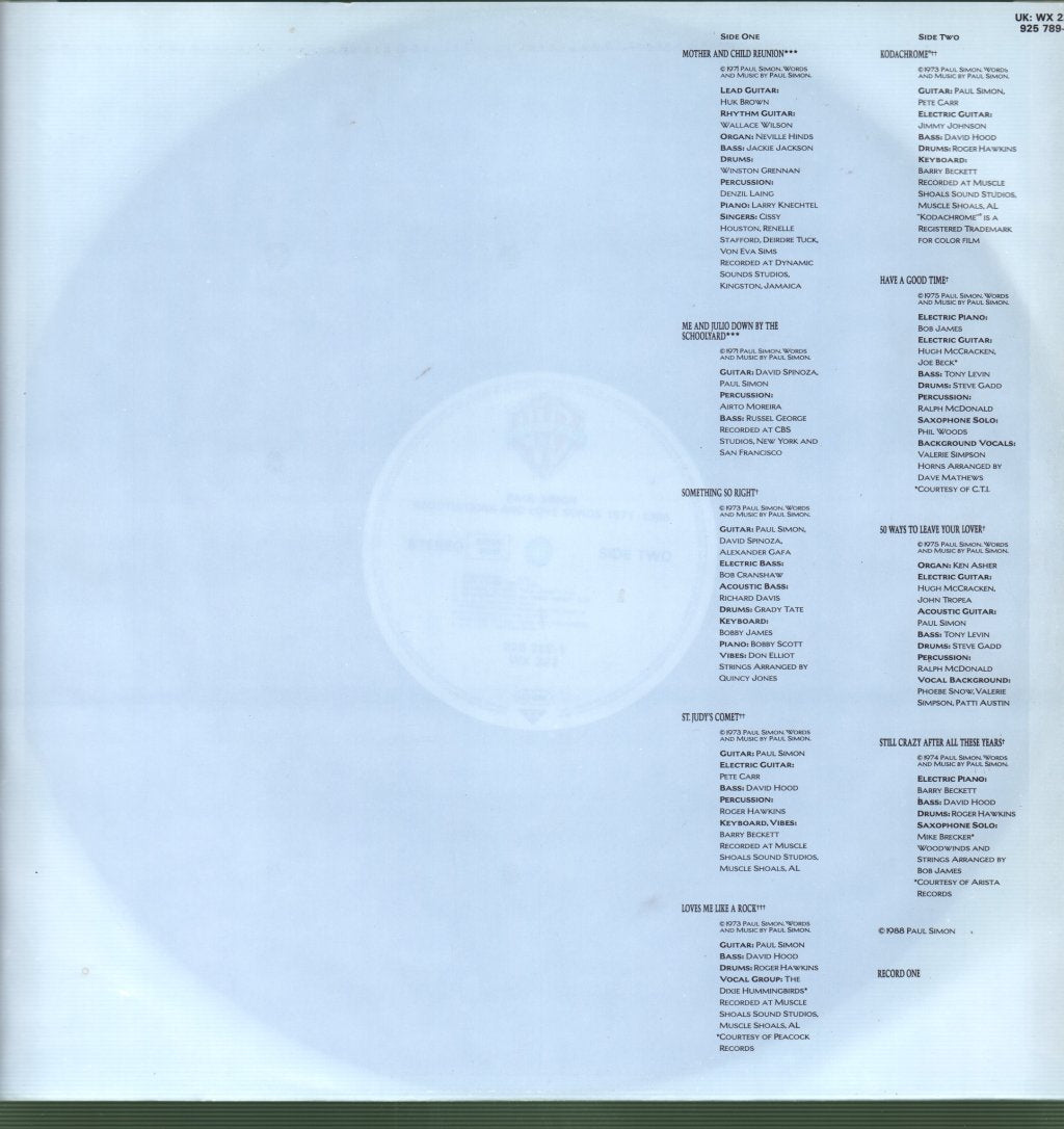Paul Simon - Negotiations And Love Songs (1971-1986) - Double Lp