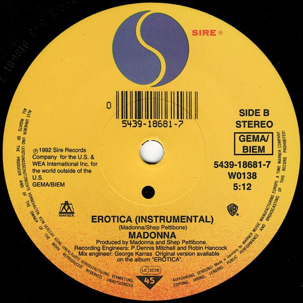 Madonna - Erotica - 7 Inch