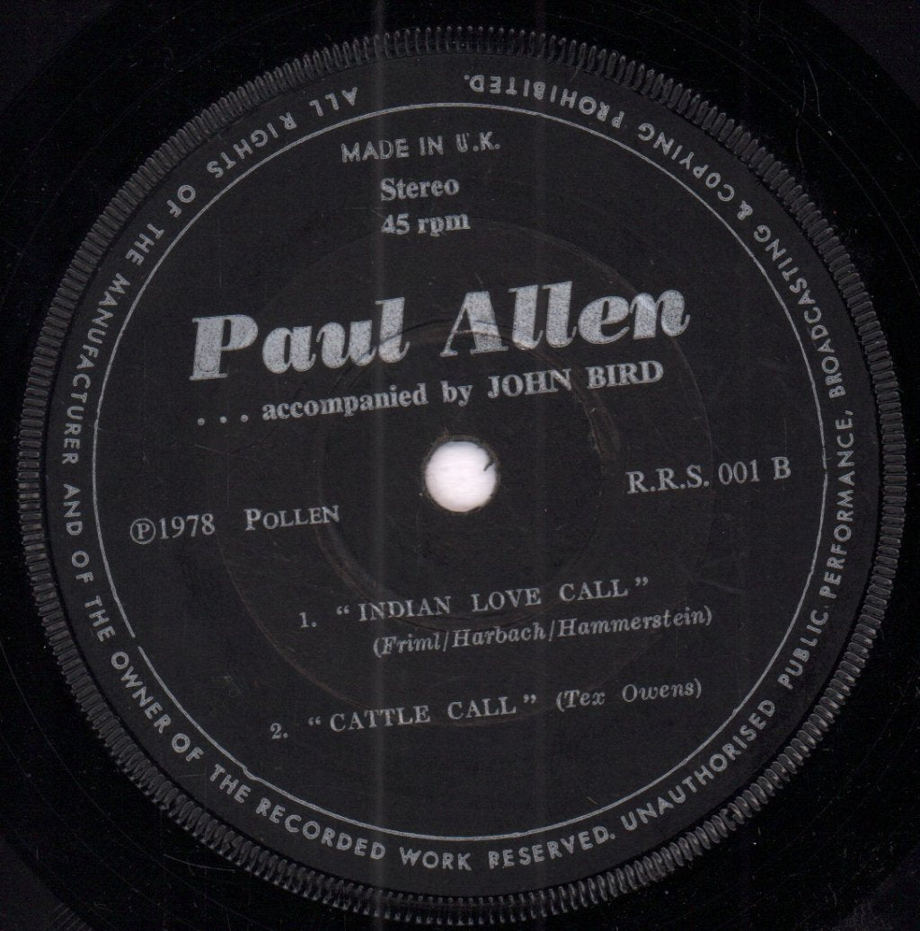 paul allen accompanied by john bird - How Can You Tell Me - 7 Inch