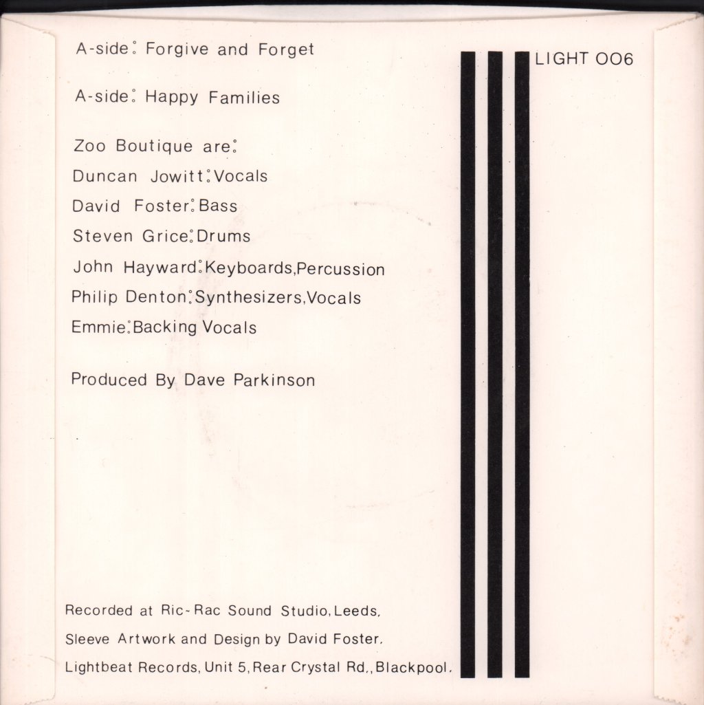 Zoo Boutique - Forgive And Forget - 7 Inch