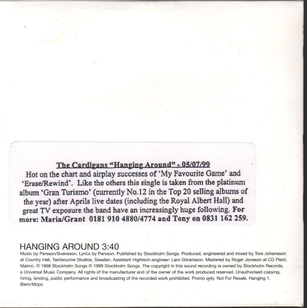 Cardigans - Hanging Around - Cd