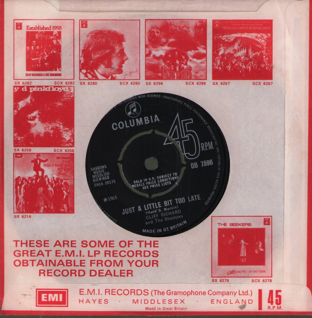 Cliff Richard - On My Word - 7 Inch