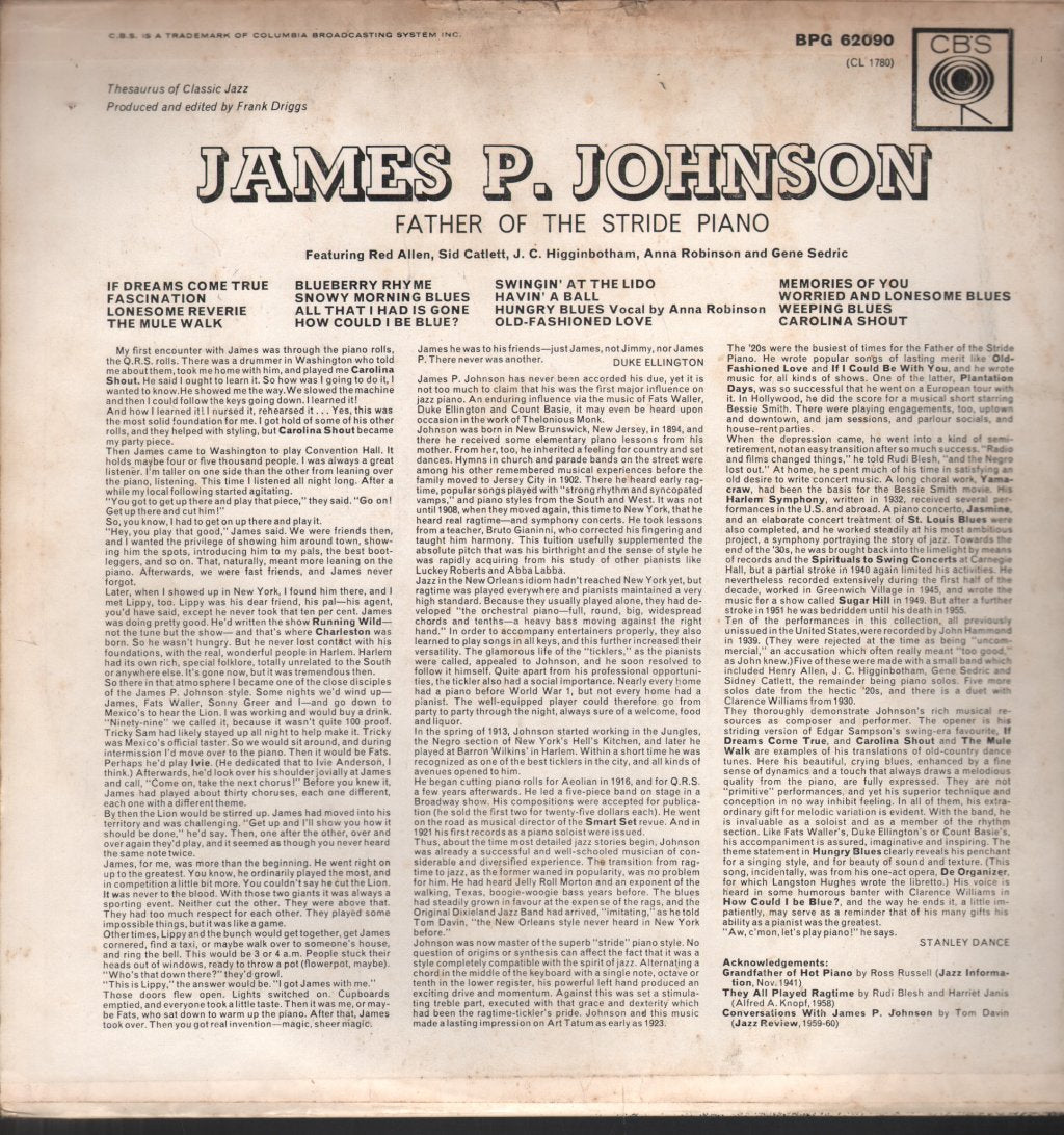 James P Johnson - Father Of The Stride Piano - Lp