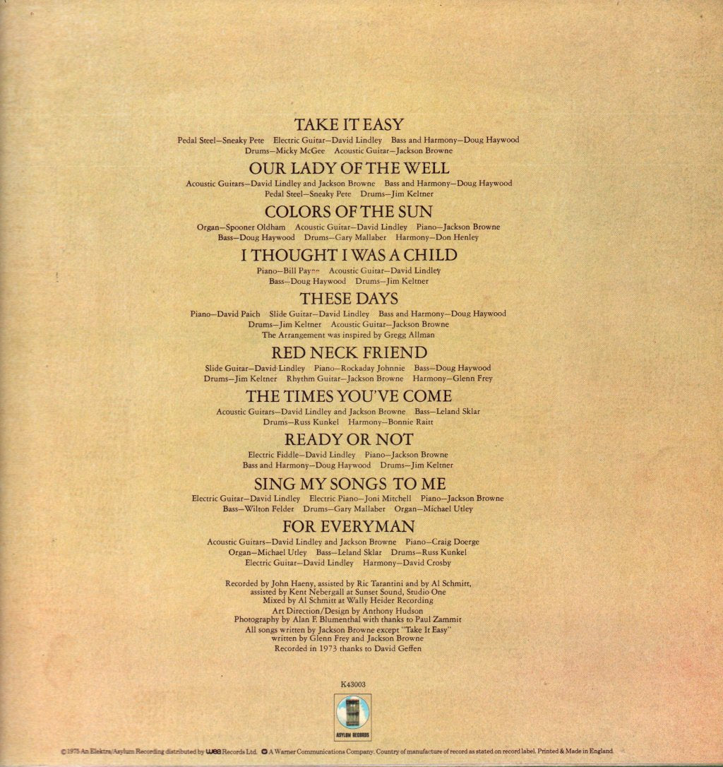 Jackson Browne - For Everyman - Lp