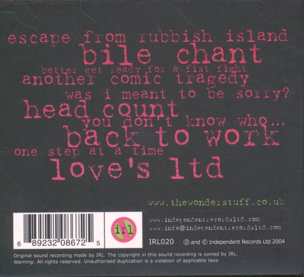 Wonder Stuff - Escape From Rubbish Island - Cd