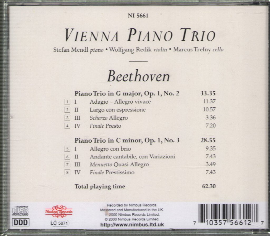 Ludwig Van Beethoven - Piano Trios Opus 1, Nos. 2 & 3 - Cd