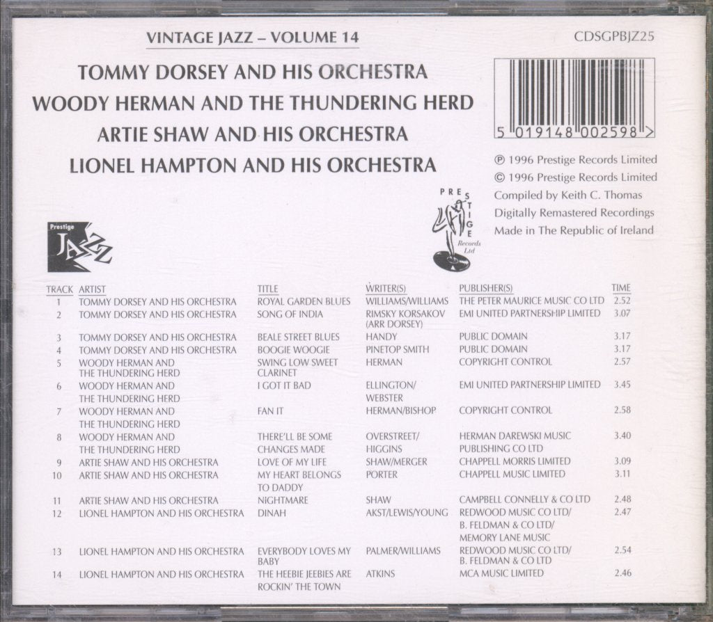 Various Artists - Vintage Jazz Volume 14 - Cd
