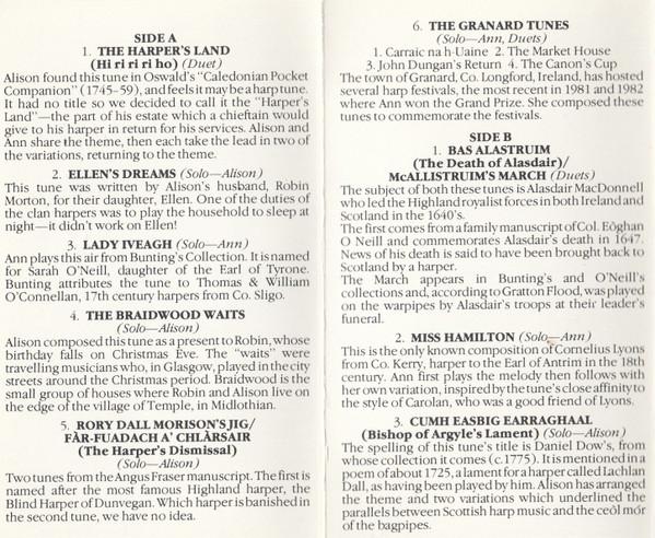 Ann Heymann & Alison Kinnaird - Harper's Land Music For The Irish & Scottish Harps - Cassette