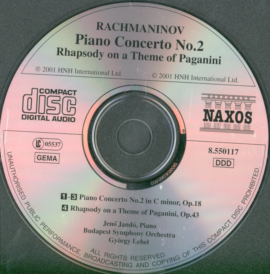 Jenö Jandó, Budapest Symphony Orchestra, György Lehel - Rachmaninoff - Piano Concerto No. 2 • Rhapsody On A Theme Of Paganini - Cd