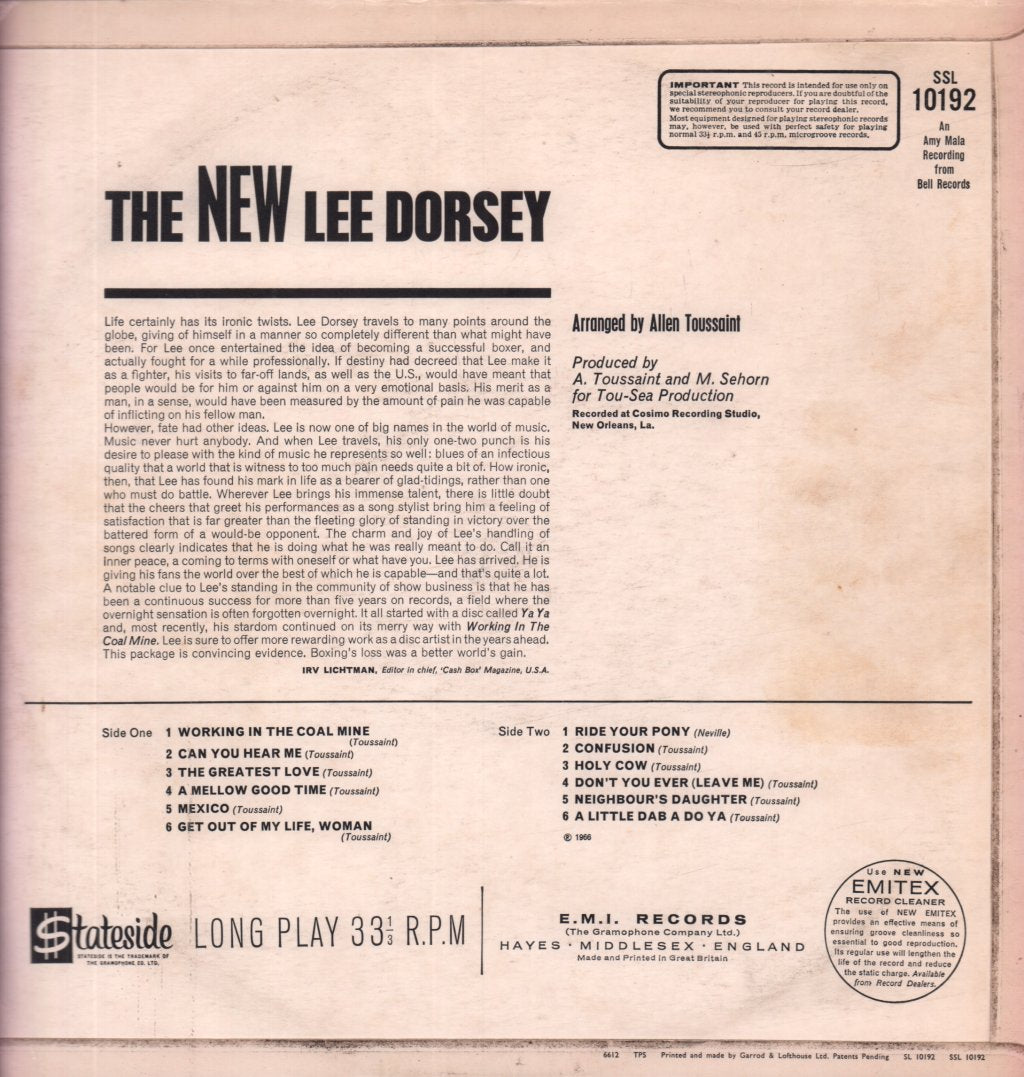 Lee Dorsey - New Lee Dorsey - Lp