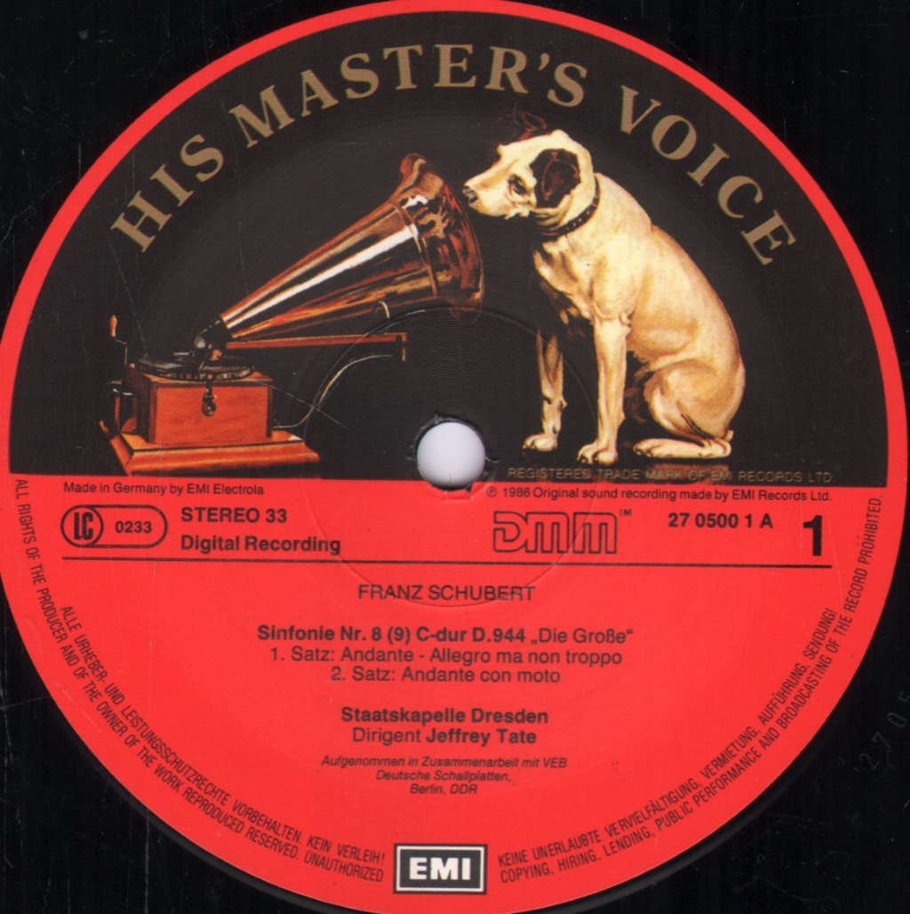 Jeffrey Tate / Staatskapelle Dresden - Schubert - Sinfonie C-dur / Symphony In C Major No. 8 (9) - Lp