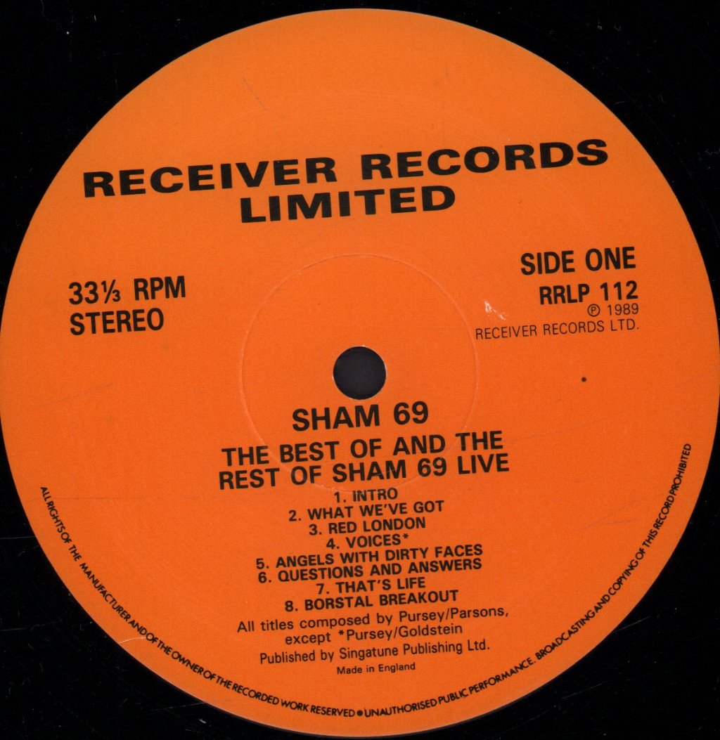 Sham 69 - Best Of The Rest Of - Double Lp