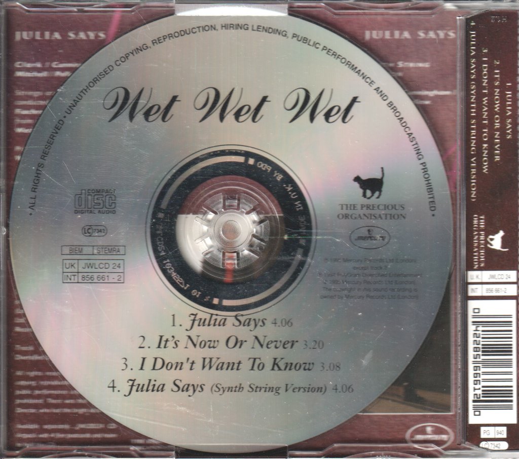 Wet Wet Wet - Julia Says - Cd