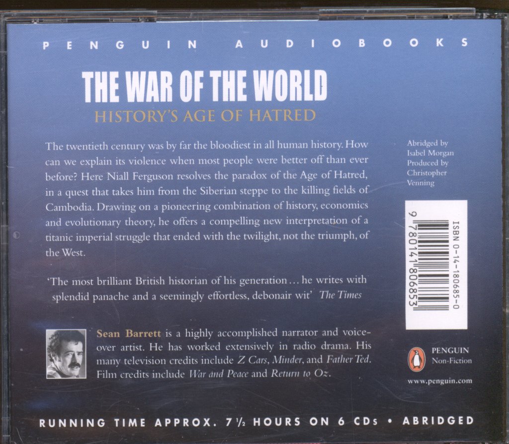Sean Barratt - Niall Ferguson - War Of The Worlds - Cd Set