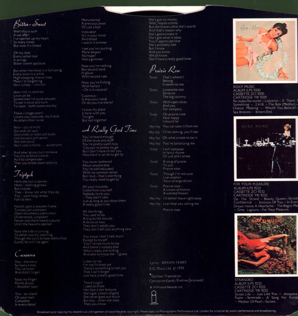 Roxy Music - Country Life - Lp