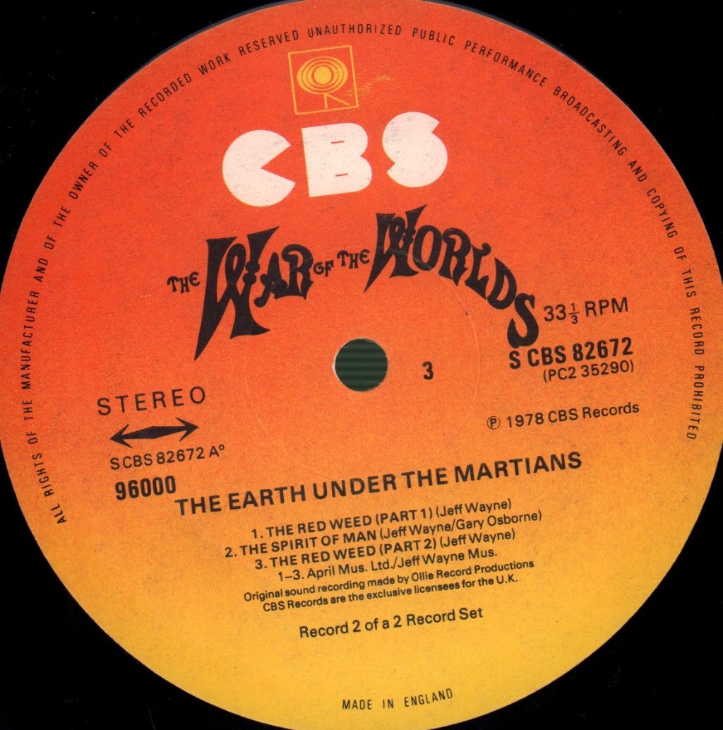 Jeff Wayne - War Of The Worlds - Double Lp