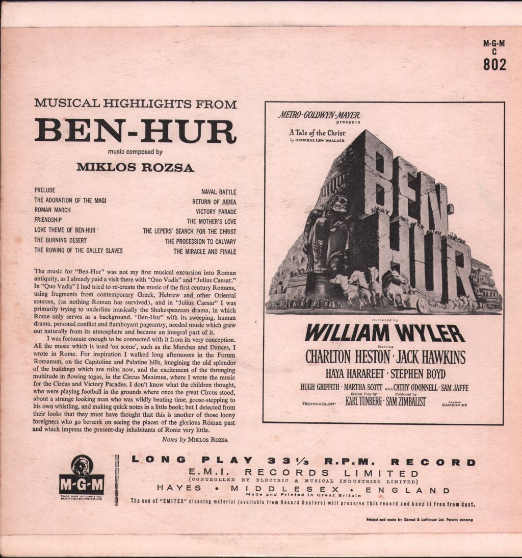 Miklos Rozsa - Ben Hur - Lp