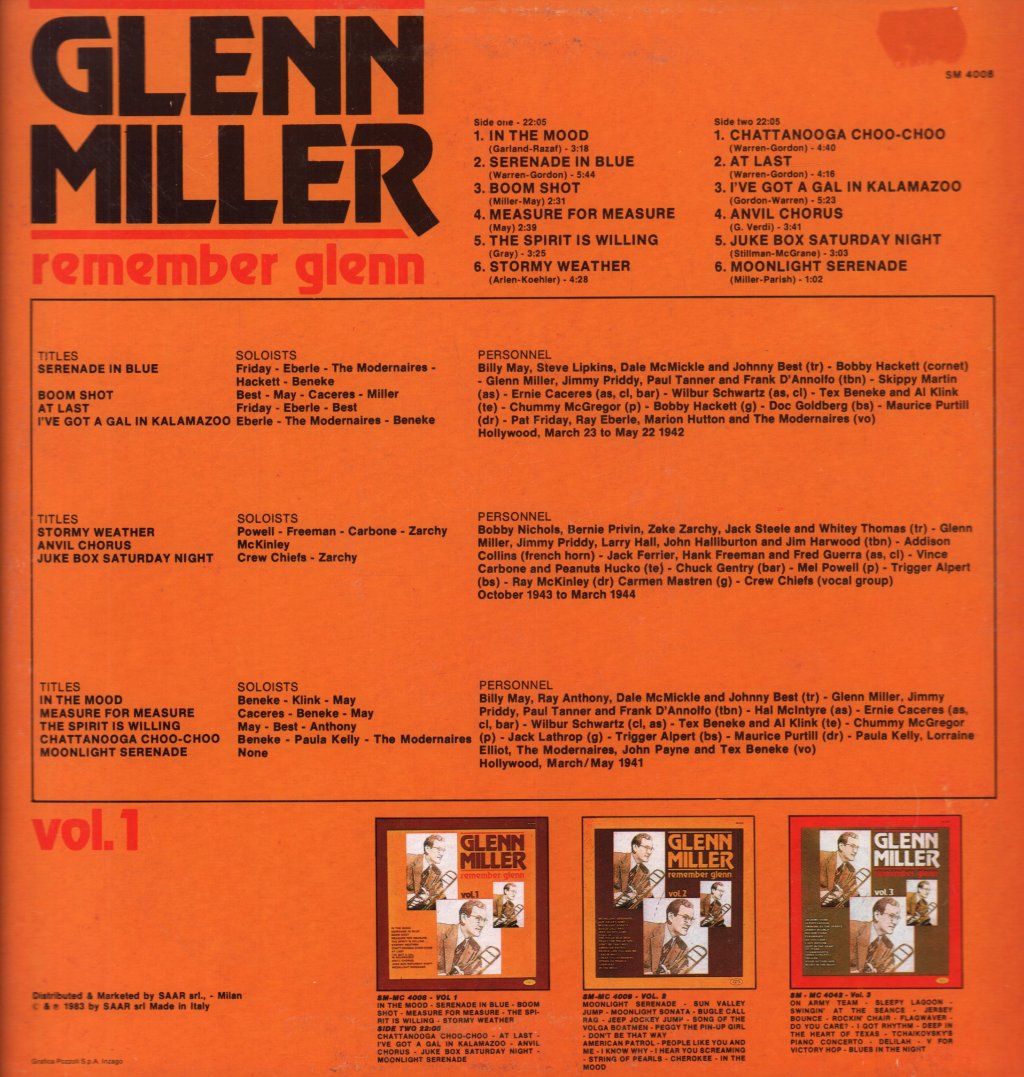 Glenn Miller - Remember Glenn Vol.1 - Lp
