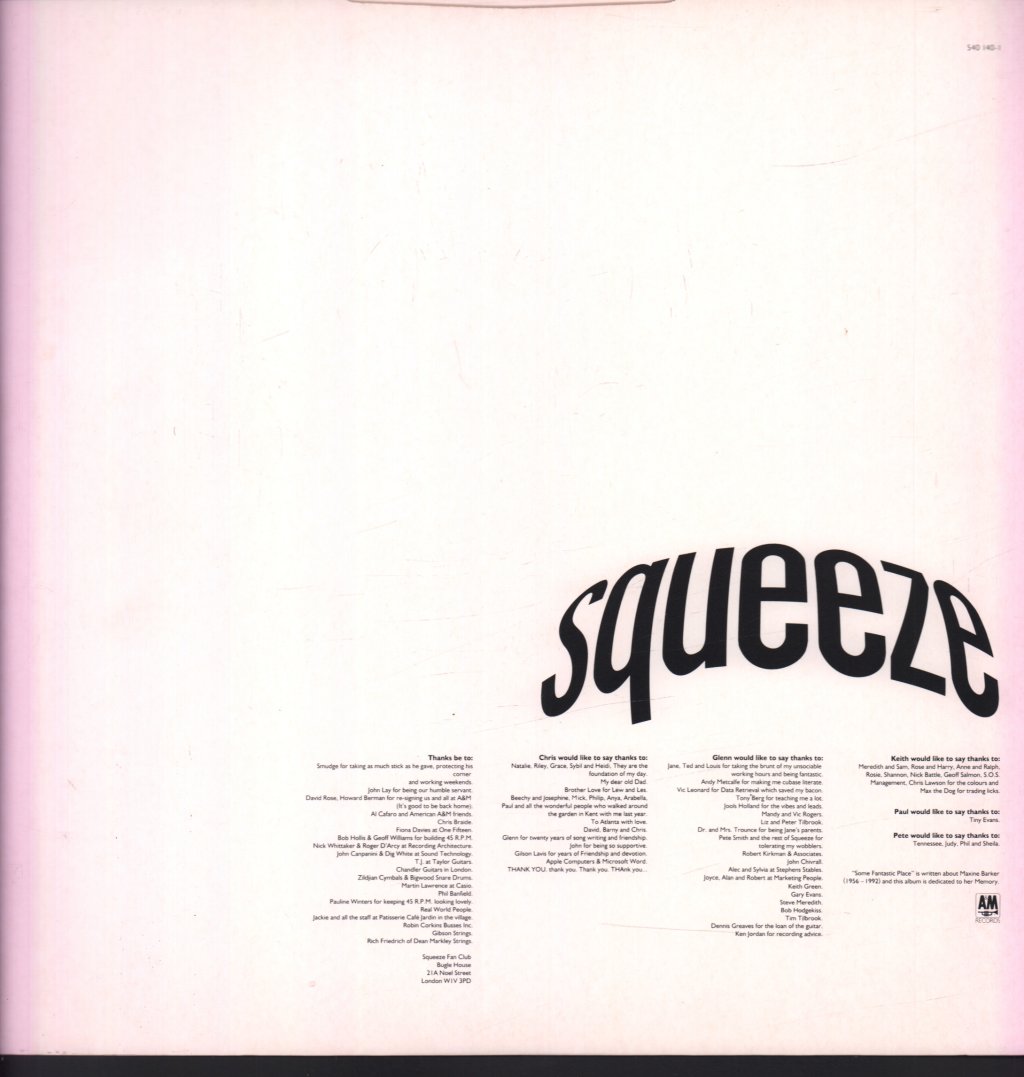 Squeeze - Some Fantastic Place - Lp