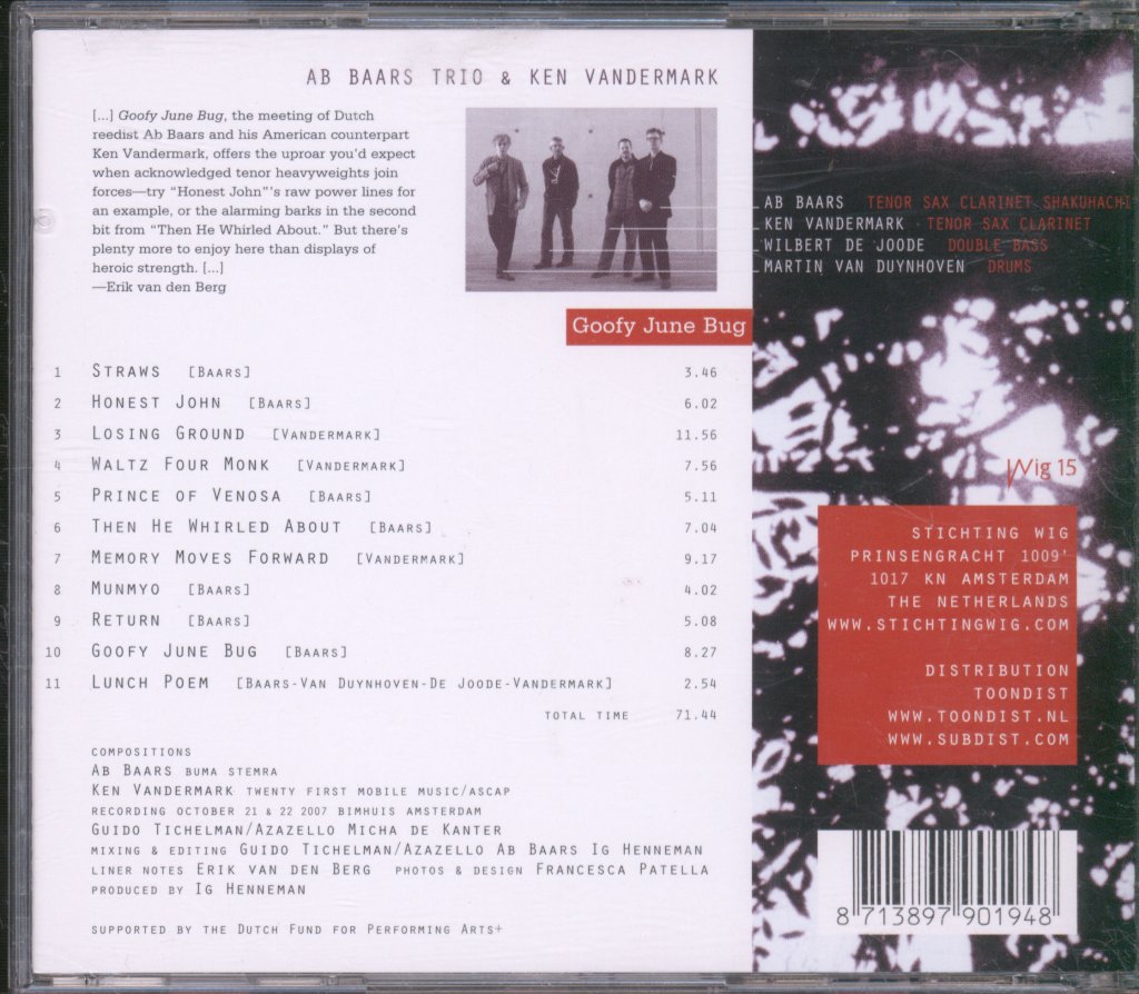 Ab Baars Trio & Ken Vandermark - Goofy June Bug - Cd