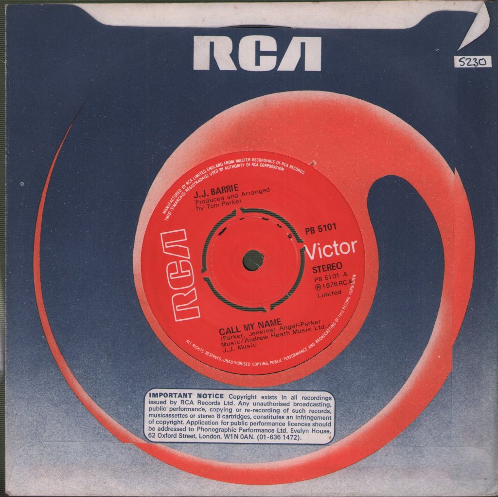 J.j. Barrie - Call My Name - 7 Inch