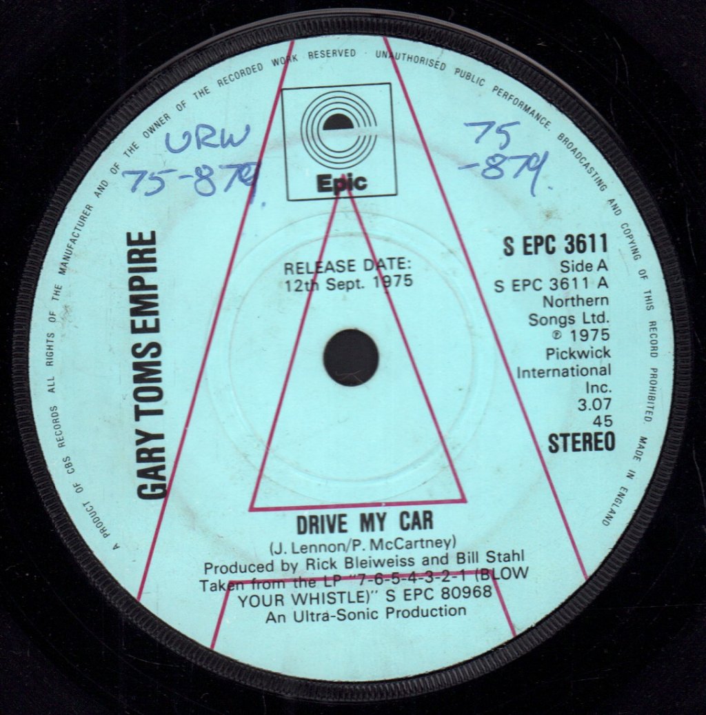 Gary Toms Empire - Drive My Car - 7 Inch