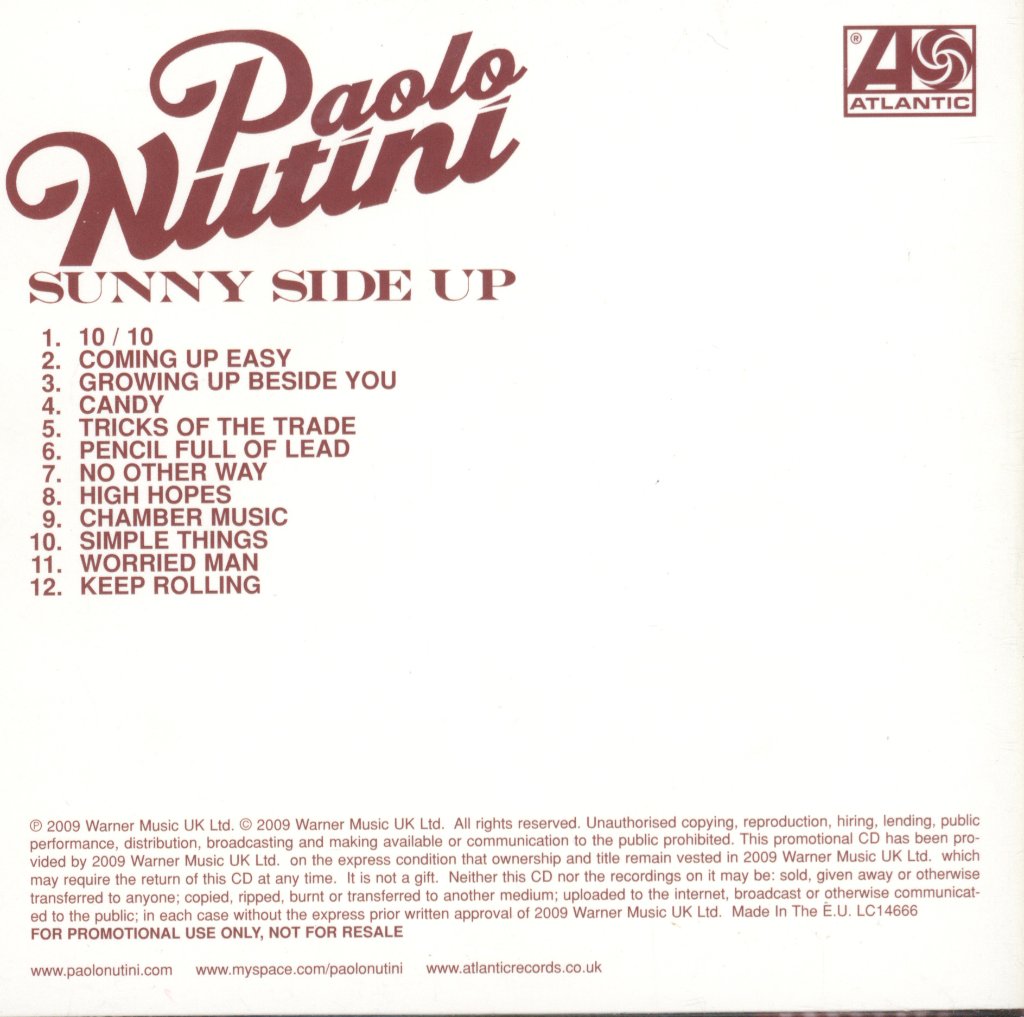 Paolo Nutini - Sunny Side Up - Cdr