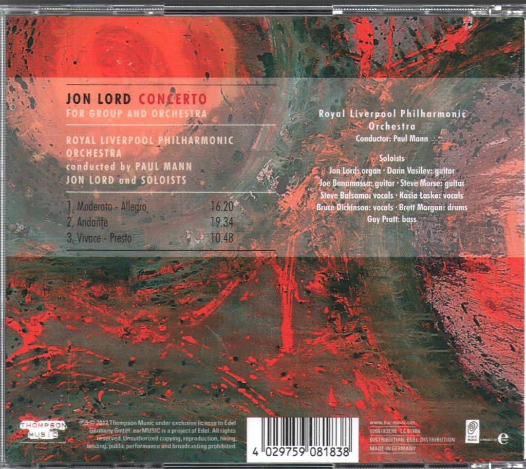 Jon Lord - Concerto For Group And Orchestra - Cd
