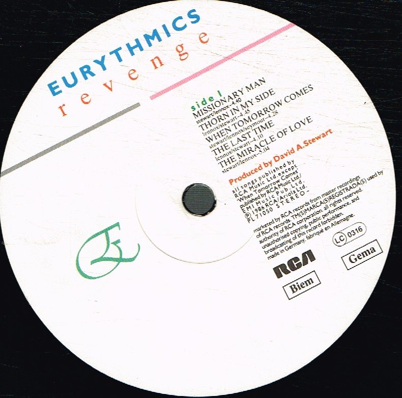 Eurythmics - Revenge - Lp