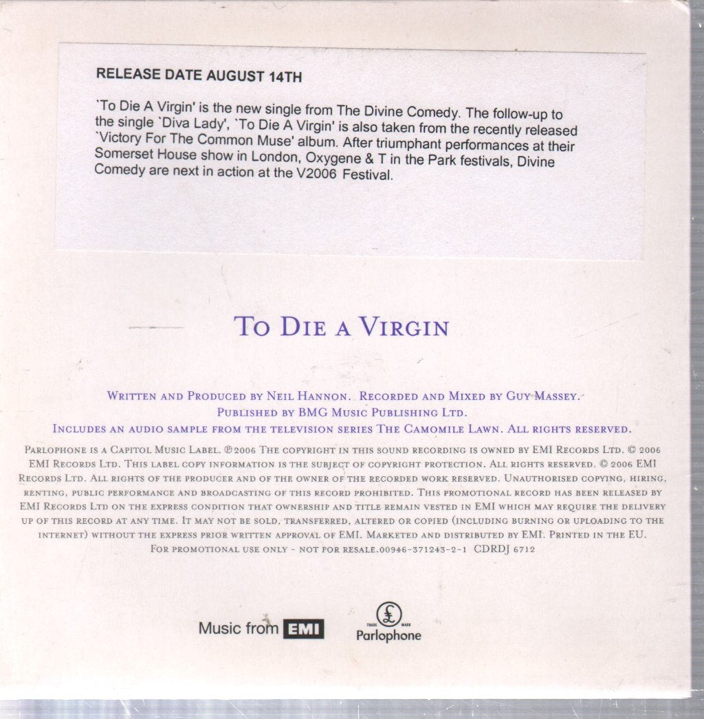 Divine Comedy - To Die A Virgin - Cd