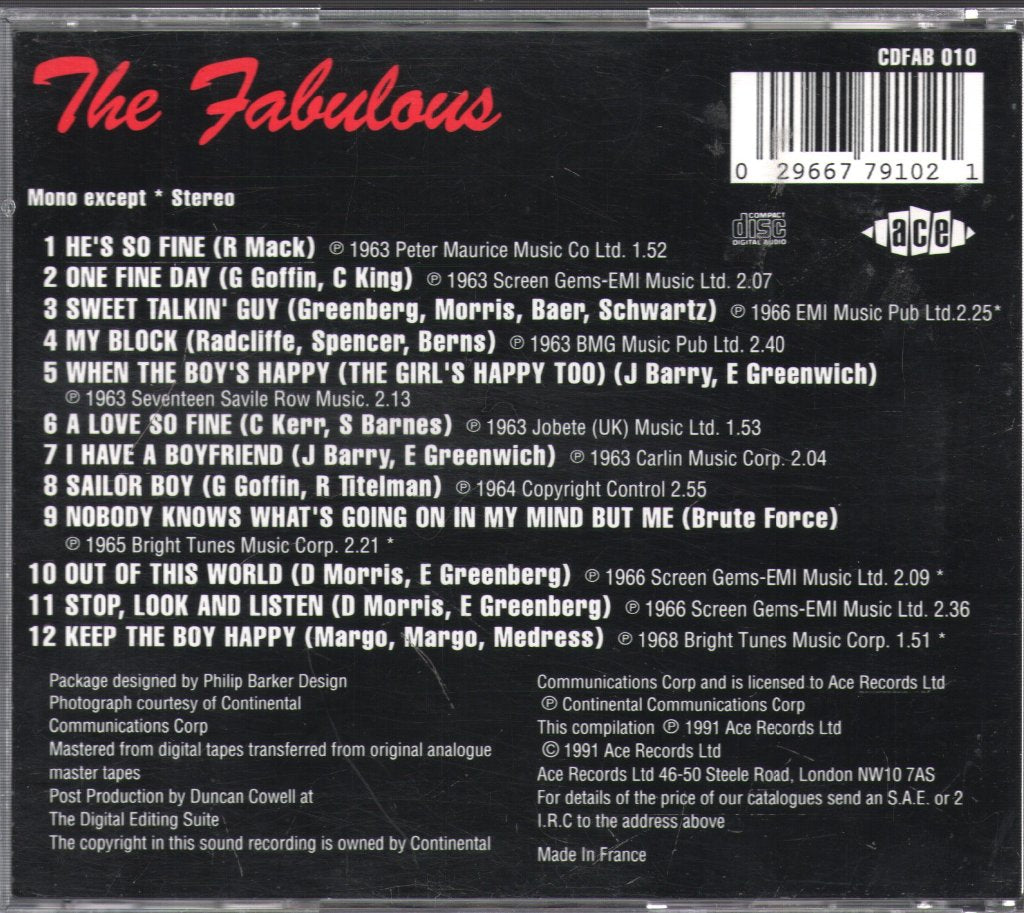 Chiffons - Fabulous - Cd
