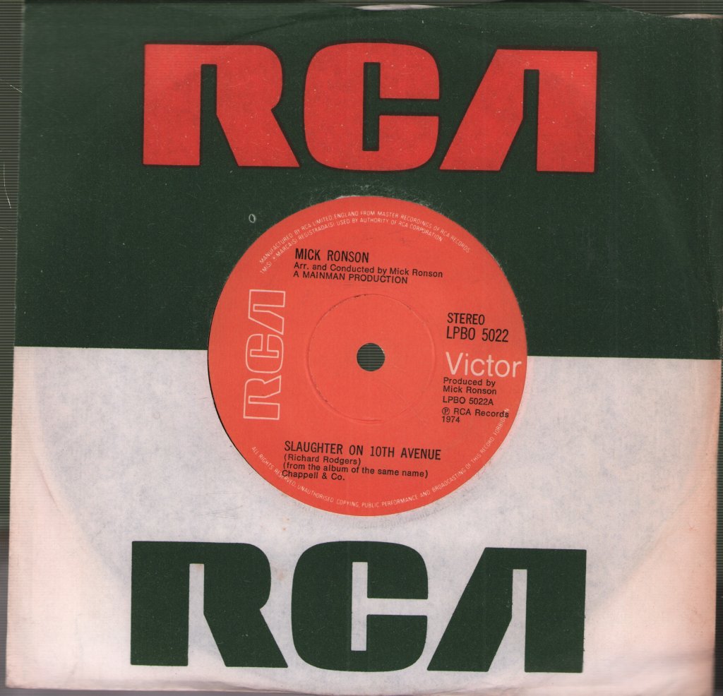 Mick Ronson - Slaughter On 10th Avenue - 7 Inch