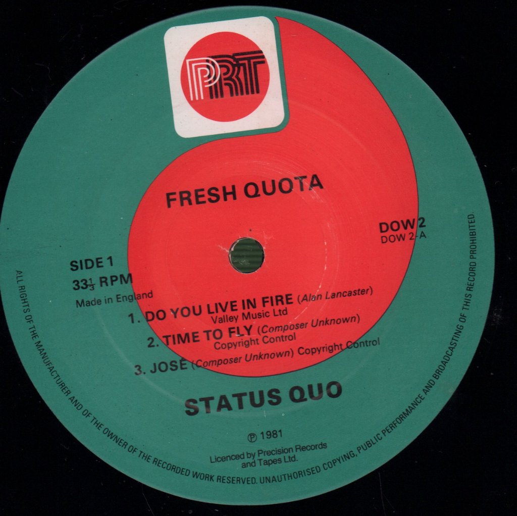 Status Quo - Fresh Quota - 10 Inch