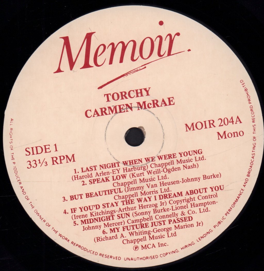 Carmen McRae - Torchy - Lp