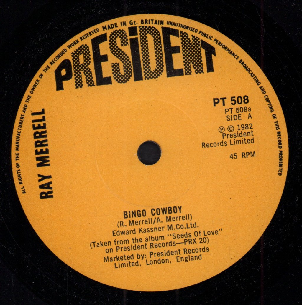 Ray Merrell - Bingo Cowboy - 7 Inch