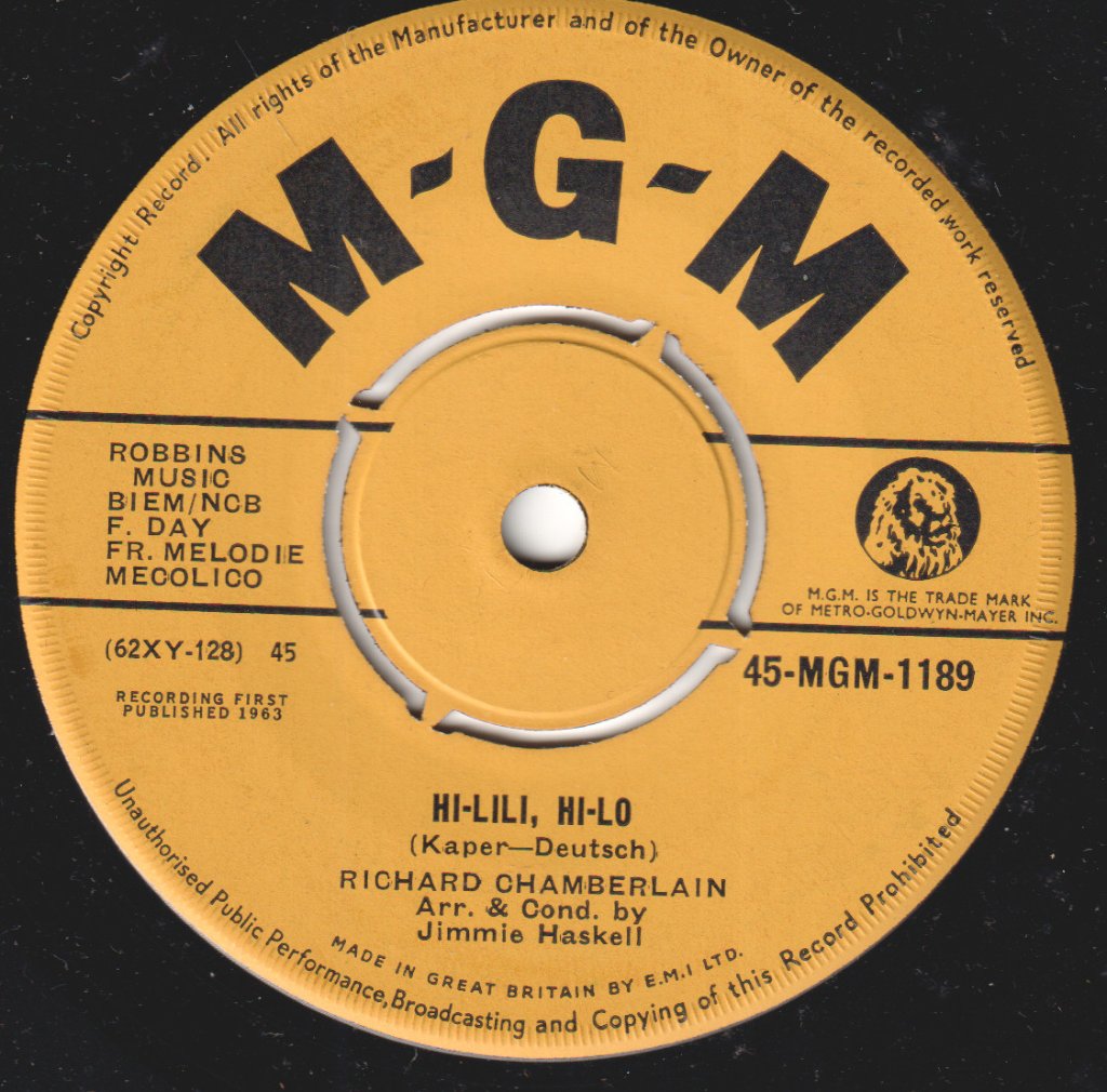 Richard Chamberlain - Hi-Lili Hi-Lo - 7 Inch
