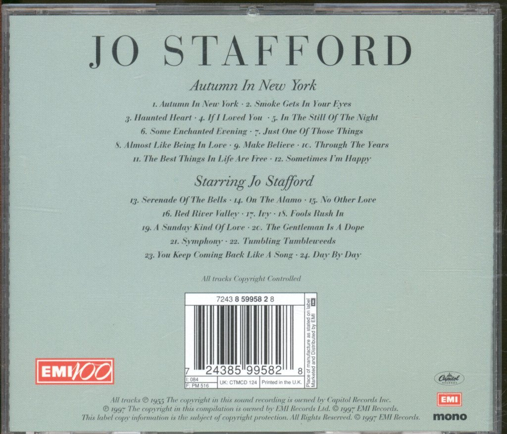 Jo Stafford - Autumn In New York / Starring Jo Stafford - Cd