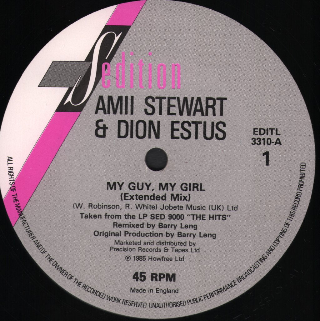 Amii Stewart And Deon Estus - My Guy My Girl - 12 Inch